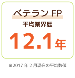 ベテランFP平均業界歴12.1年