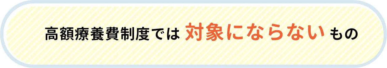 高額療養費制度では対象にならないもの