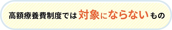 高額療養費制度では対象にならないもの