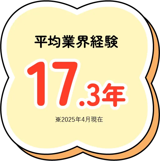 平均業界経験17.3年