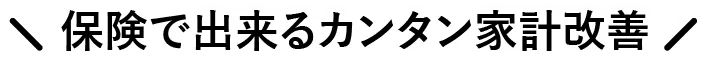 保険で出来るカンタン家計改善