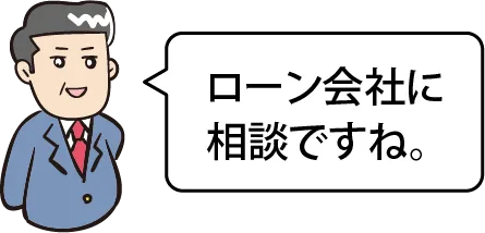 ローン会社に相談ですね。