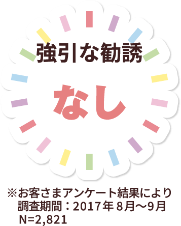 強引な勧誘なし