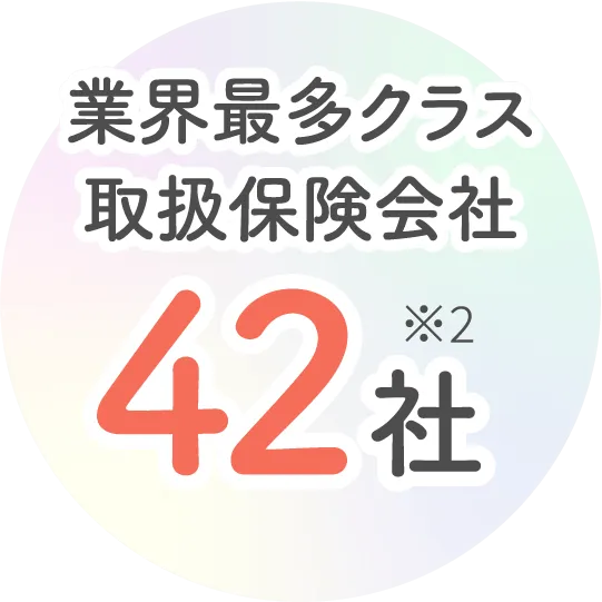 業界最多クラス取扱保険会社42社