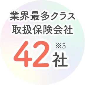 業界最多クラス取扱保険会社42社